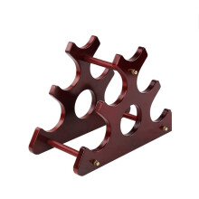 Wooden Wine Rack for 6 Bottles, Freestanding Decorative Tabletop Wine Holder for Home