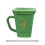 Toilet Shape Ceramic Mug With Detachable Straw Coffee-Green 1