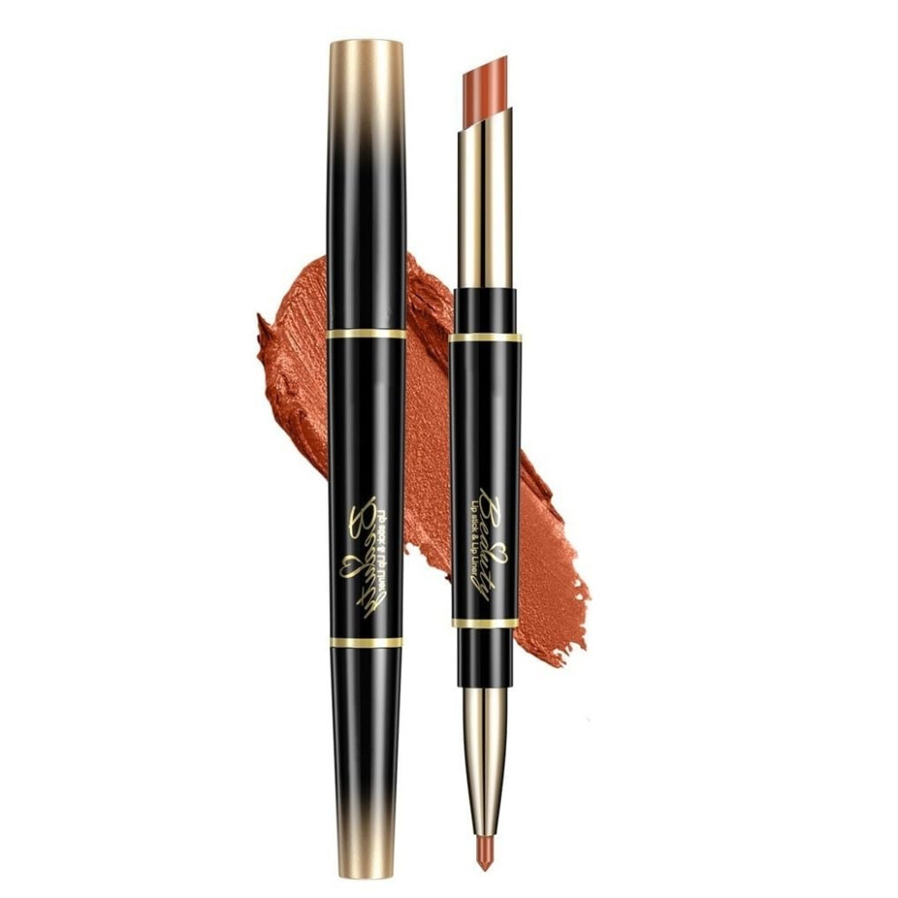 DoubleEnded Waterproof Lip Liner with Rotating Matte Pencil, LongLasting Smudgeproof #04