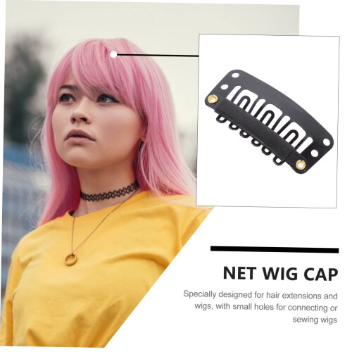 60pcs Black UShape Wig Clips with Snap Closure for Secure Wig Making and Hair Extensions 1