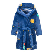 Hooded Warm Flannel Towel Robe, Dinosaur Design, Size 78 Years, Toddler Boys Girls, Soft Pajamas Sleepwear