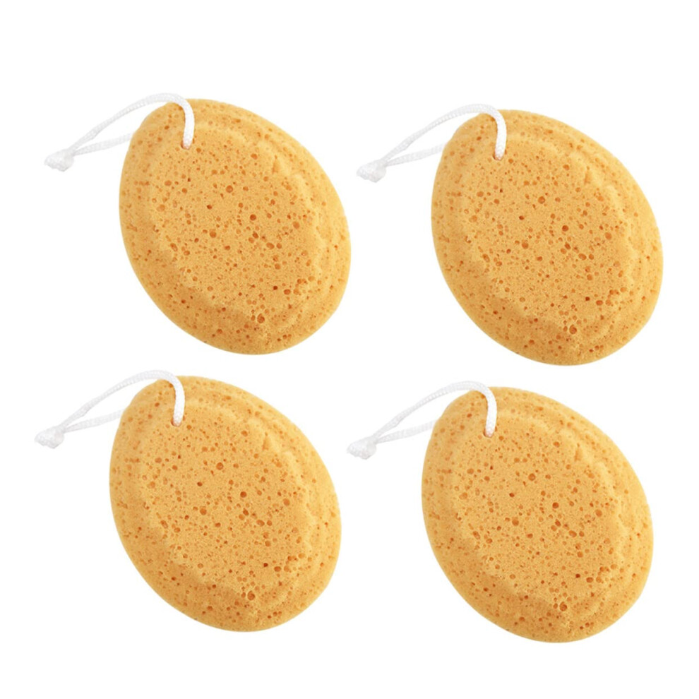 4pcs Natural Honeycomb Bath Sponge Gentle Exfoliating Shower Sponge for Sensitive Skin