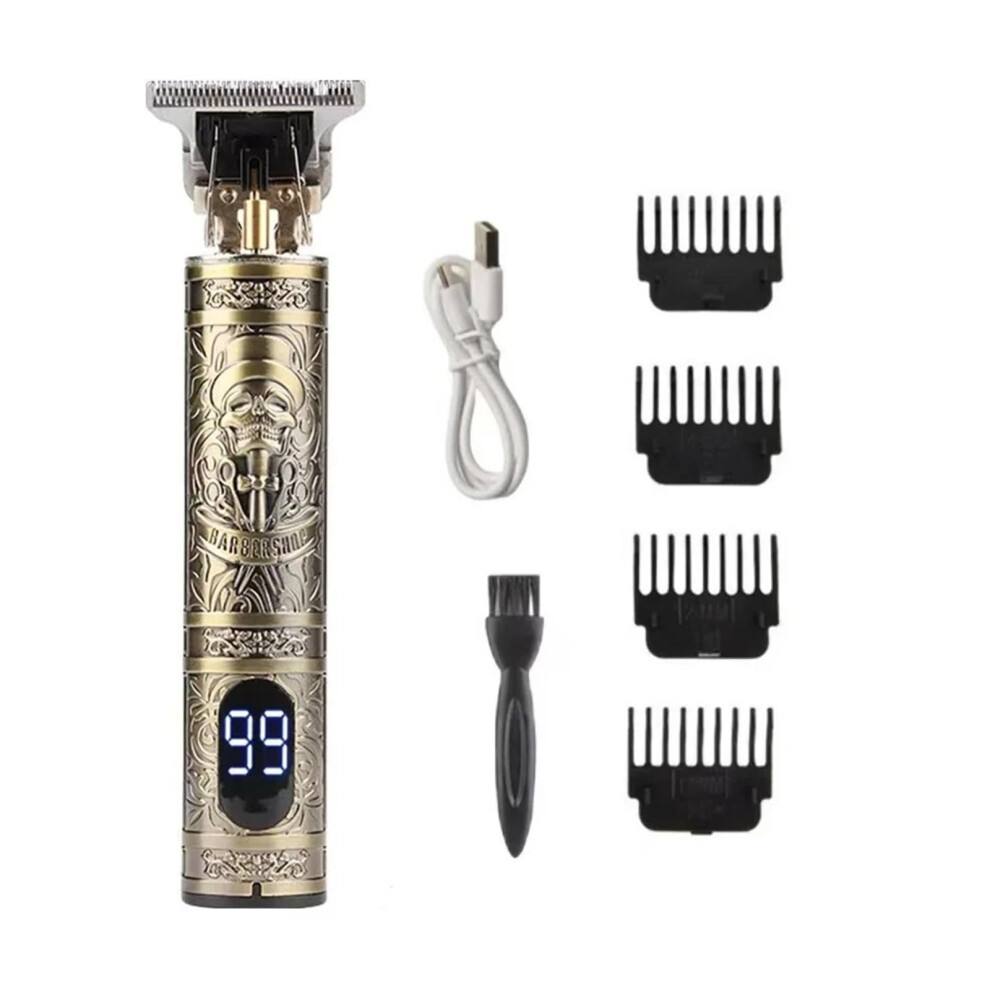 Professional LCD Electric Hair Clipper for Men with Powerful Rotary Motor, Cordless Rechargeable