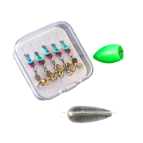 5Pcs Artificial Baits With Double Hook Fly-Red eyed viper mosqu