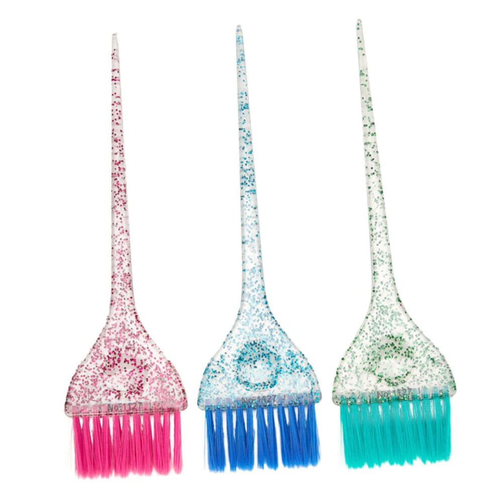 3pcs Professional Hair Dye Brush Set with Ergonomic Handle and Flexible Bristles for Salon and Home Use