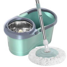 Spin Mop and Mop Bucket Set, Hands Wet and Dry Floor Cleaning with Fiber Cloth for Home and Office