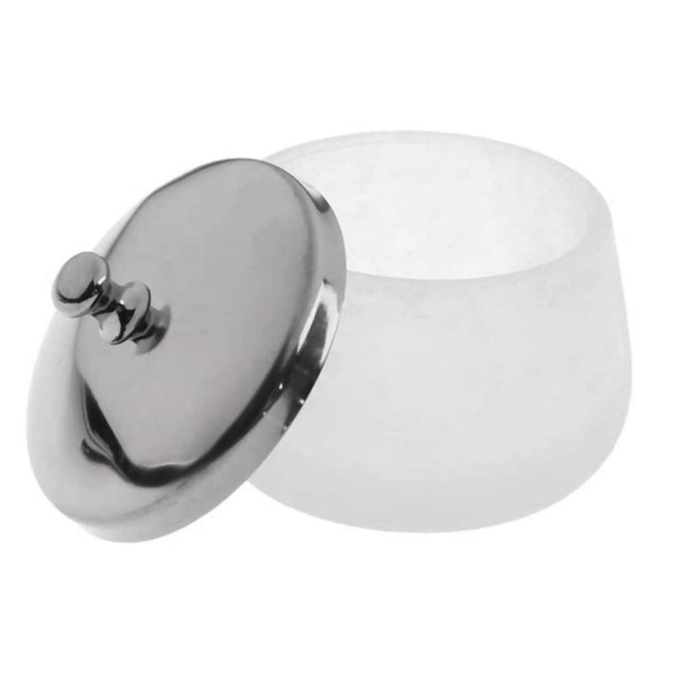 Crystal Glass Nail Art Cleaning Cup with SpillResistant Stainless Lid for Professional Manicure