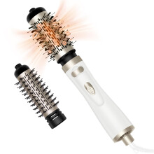 Rotating Hot Air Brush with Ionic Technology, 2in1 Hair Dryer Volumizing Tool, Dual Barrels 2' and 1.5'