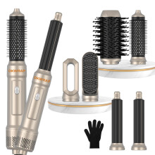 6 in 1 Blow Dryer Brush Set with Curling Wand, Ionic Hot Air Brush for Hair Styling and Volume