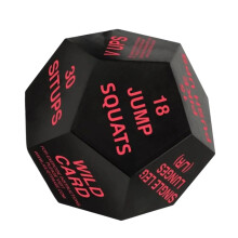 Workout Dice 12Sided for Home Gym, Bodyweight Exercises, Random Fitness Challenge for Men Women Red