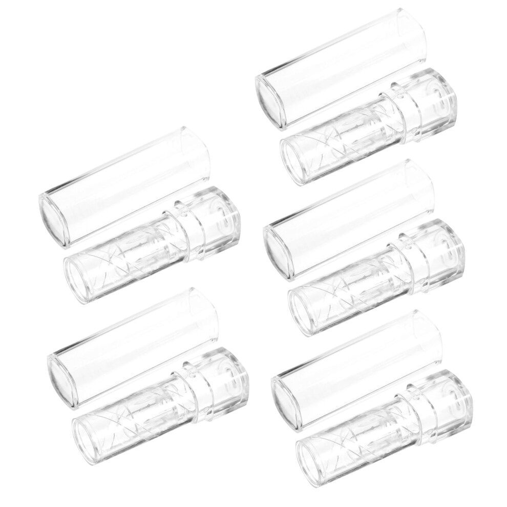 5pcs Empty Lip Balm Tubes Clear Twist Reusable DIY Containers for Travel and Homemade Cosmetics