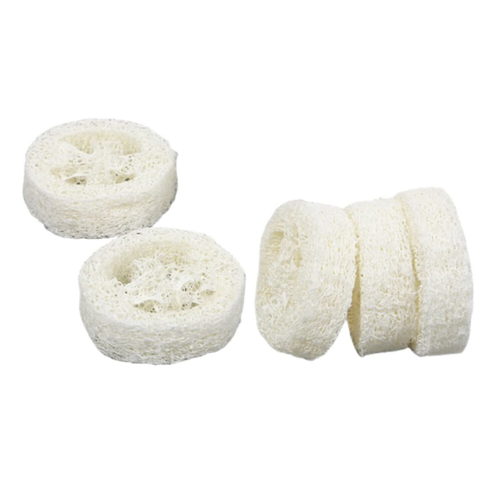 Loofah Soap Dish Set with Natural Loofah Sponge, Charcoal Scrub, Quick Drainage for Kitchen and Bath