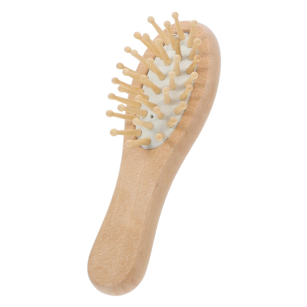 Wooden Hair Brush Mini Scalp Massage Comb for Gentle Detangling and Compact Travel Use