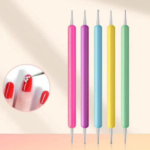 5pcs DoubleEnded Nail Art Dotting Tools Set with Precision Tips for DIY Manicure and Salon 2