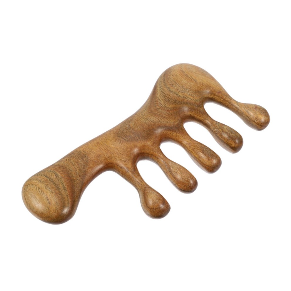 Unisex Scalp Massage Comb Wooden Meridian 2 In 1 Hair Detangling And Circulation Boost Therapy Tool