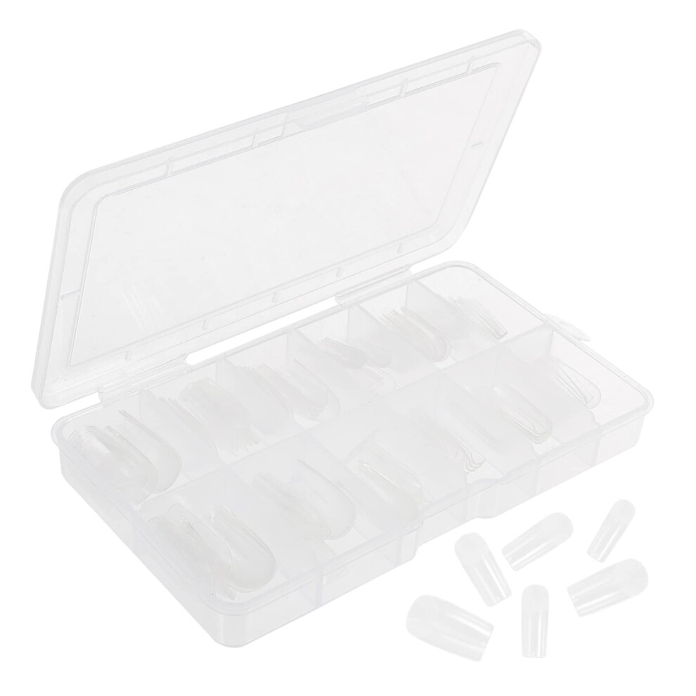 120pcs Clear Full Cover Nail Tips Transparent False Nails for Easy Nail Art and Salon Manicure