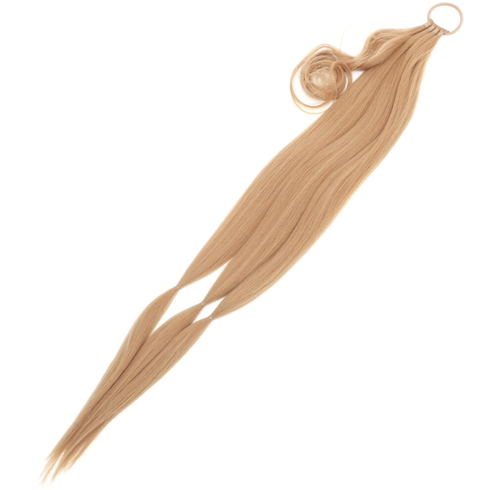 Synthetic Braided Ponytail Hair Extension for Women Yellow Long Hairpiece with Secure Drawstring Fit