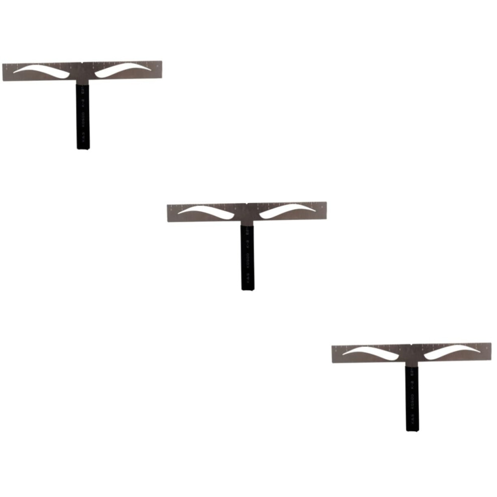 Eyebrow Stencil Kit with Eyebrow Ruler, Dual Measuring Template for Beginners, 3pcs Travel Set