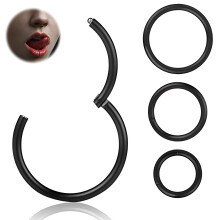 Svart neseringbøyle, 3 stk. kirurgisk rustfritt stål bruskøredobber, 8 mm10 mm12 mm brusk tragus helix øredobbbøyle, neseringer septum conch pie