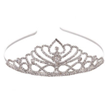 Fermaglio per capelli, tiara con strass, corona scintillante in cristallo, elegante design regale, resistente, in acciaio inossidabile, leggero,