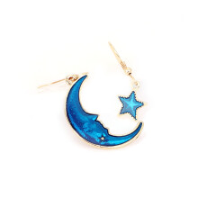 Asymmetry Design Dangle Drop Earrings For Women, Various Designs Lightweight Material Star And Moon Pattern Space Stud Earring Set, Astronaut Planet