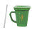 Unique Ceramic Toilet Shape Mug With Detachable Straw For-Green 1
