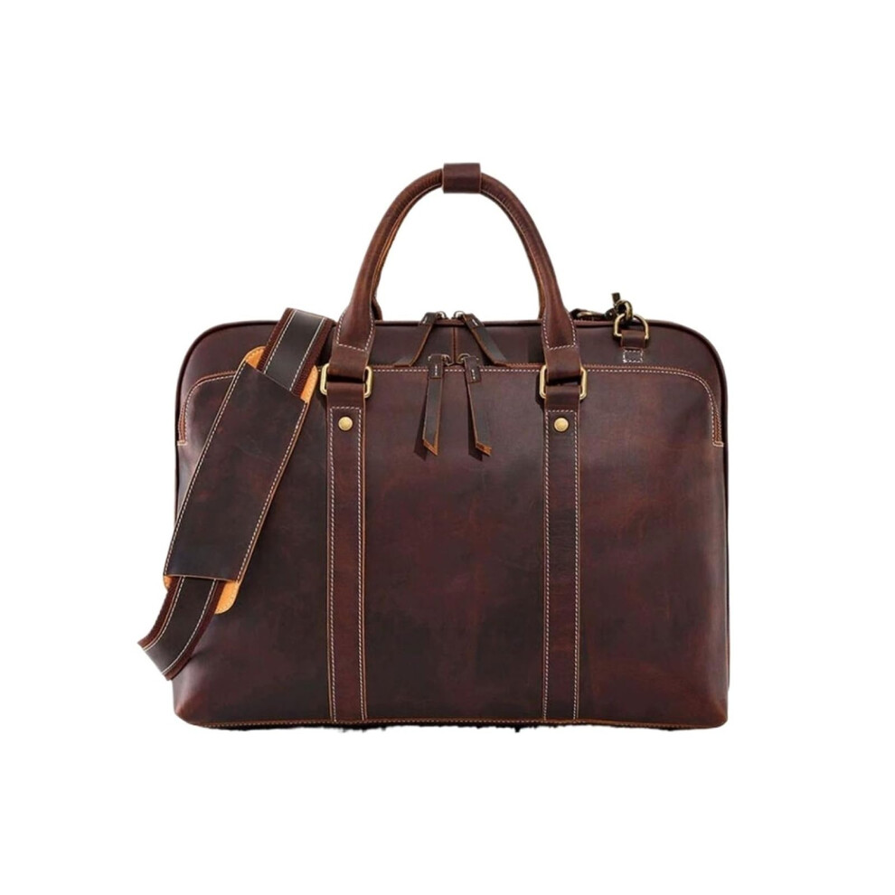 Brown Carrying Cases Leather Briefcases Messenger Shoulder Bags Business Laptop Bags M