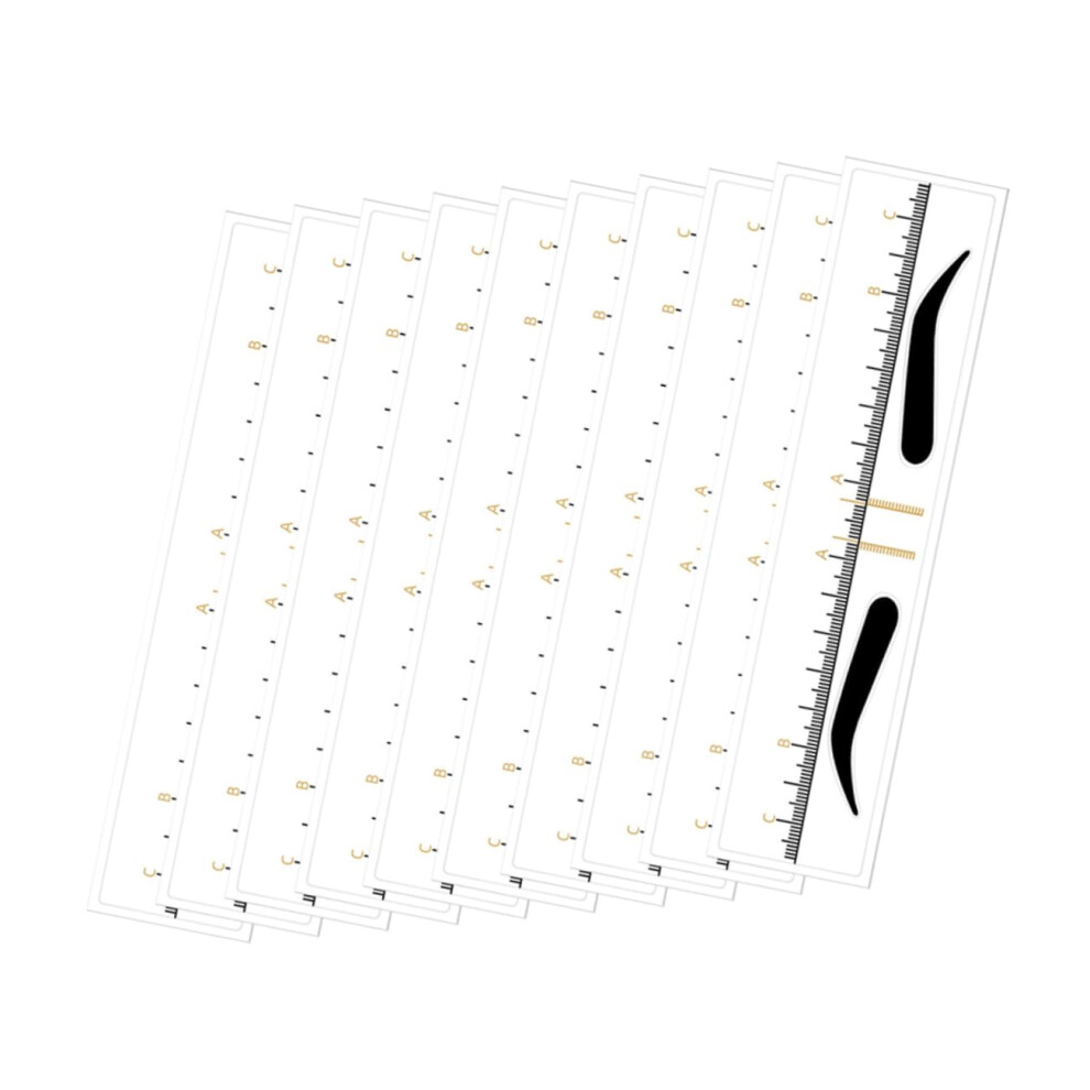 10pcs Disposable Eyebrow Ruler for Symmetrical Brows and Precise Shaping