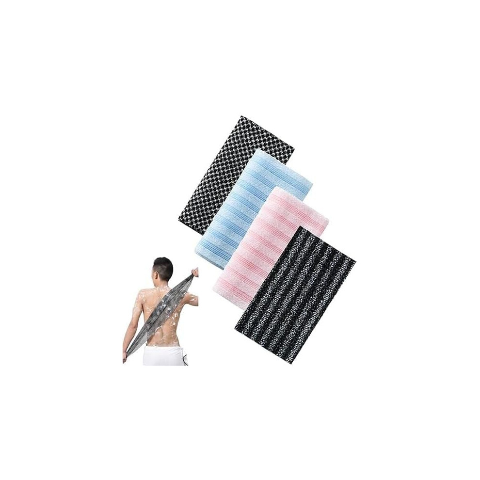 Exfoliating Shower Towel Set with DualTexture, ExtraLong Back Scrubber, Quick Dry, TravelFriendly
