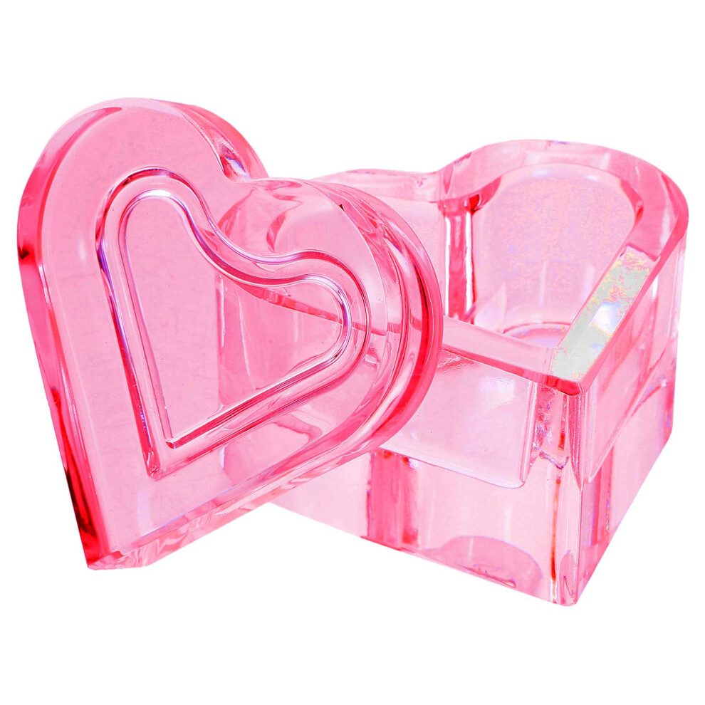 Heart Shaped Acrylic Nail Dappen Dish with Lid, Durable Crystal Glass Powder Mixing Cup for Manicures