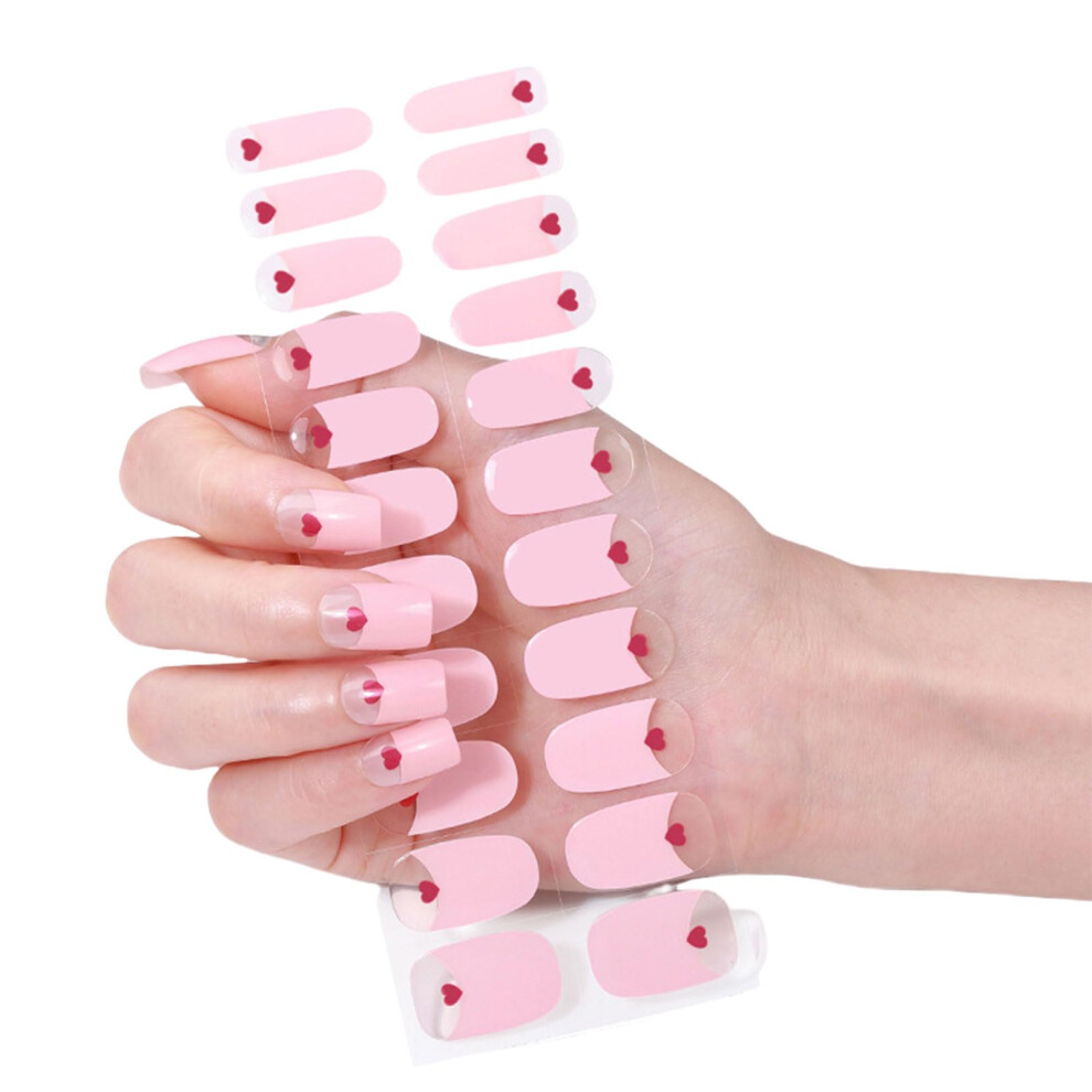 Gel Nail Wraps French Style PreCured Strips SalonQuality Glossy Manicure Easy Application
