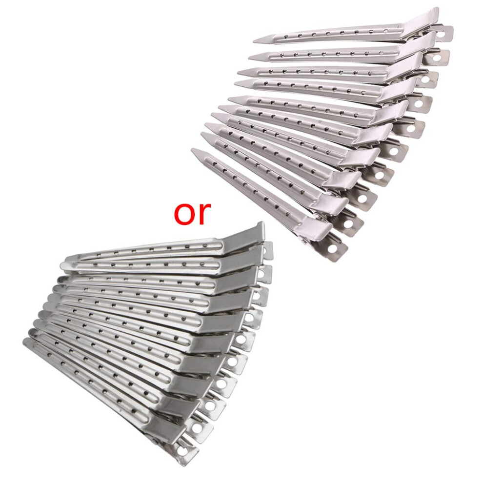 Unisex Hair Sectioning Clips 10Pcs Stainless Steel Duck Bill Rust Resistant For Salon And Home Styling