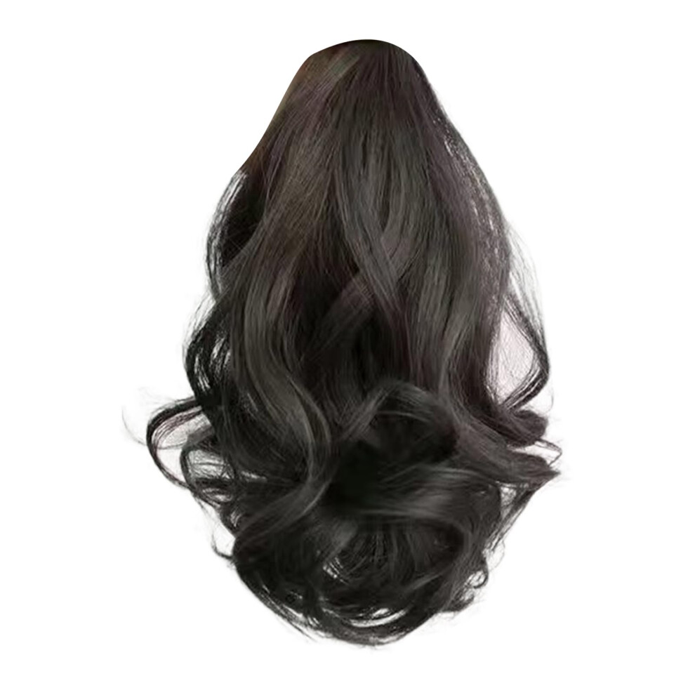Unisex Ponytail Hair Extension With Secure Claw Clip, Instant Volume, Long Curly Synthetic Hairpiece For Women