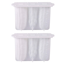 Silicone Popsicle Molds Ice Cream Maker Food Grade Easy Release Dishwasher Safe White