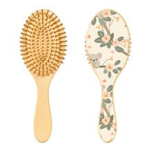 Wooden Paddle Hair Brush with Koala Design for Gentle Scalp Massage and Effortless Detangling