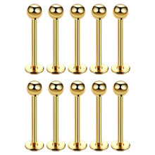 12 piercing per labbra in acciaio inossidabile - Gioielli per piercing al trago in oro da 6-12 mm