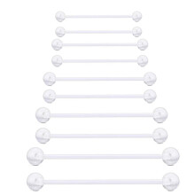 10 Pcs Tongue Bars, Clear Acrylic Nipple Bars, Plastic Tongue Bars for Tongue, Nipple & Ear Piercings, Comfortable & Adorable Design