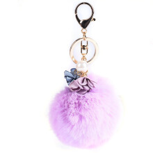 Μπρελόκ με βελούδινη μπάλα Faux Pearl Flower Fluffy Plush Ball, ανθεκτικό και πρακτικό μοντέρνο