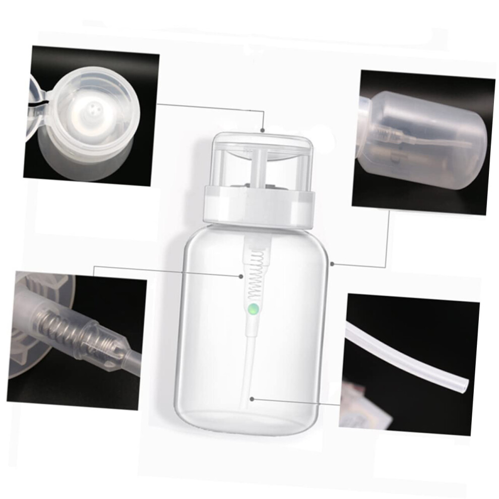 2pcs Nail Polish Remover Pump Bottles Lockable Dispenser Plastic Reusable TravelFriendly