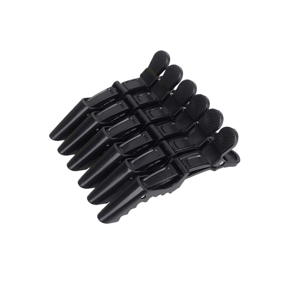Hair Sectioning Clips 6 Pack Black â Wide Tooth Double Hinged Alligator Hair Clips for Salon Styling