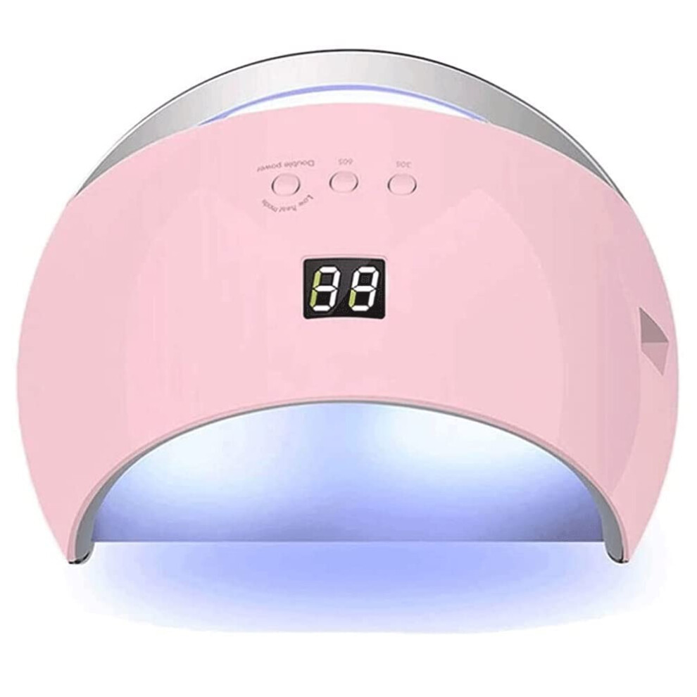 Pink Led Nail Lamp With Timer, Fast Curing Uv Gel Nail Dryer With Sensor For Home And Salon