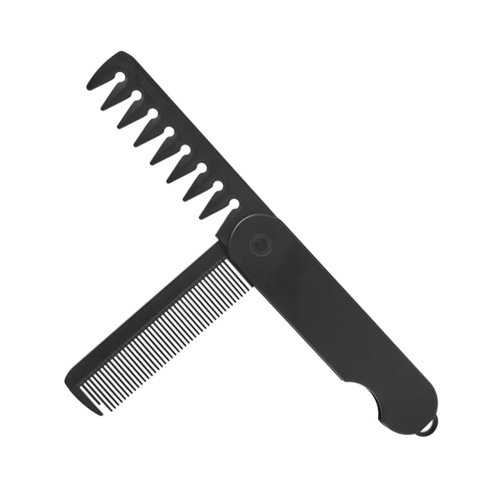 Unisex Folding Beard Comb For Men With Wide Tooth Design, Travel Mustache Grooming Brush