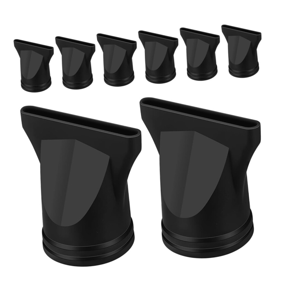 Black 8Pcs Hair Dryer Nozzle Attachments For Precise Airflow Control And Faster Drying