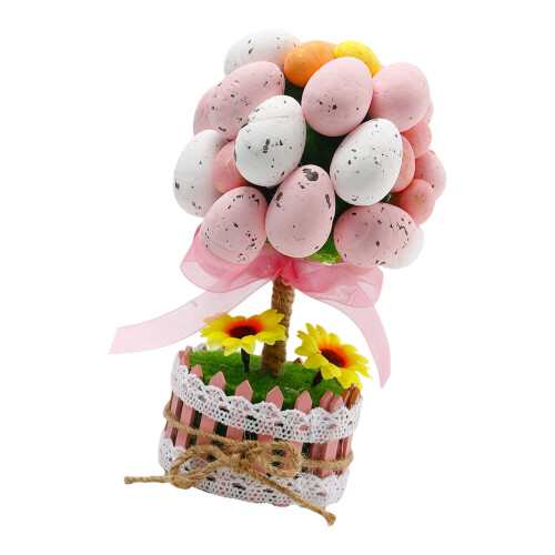 Easter Eggs Simulated Foliages Ornament Perfect For-Pink