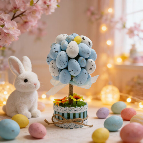 Easter Eggs Simulated Foliages Ornament Perfect For-Pink 2