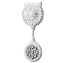 USB Desk Fan with Suction Cup Quiet Cooling Breeze for Office Travel White Compact Size