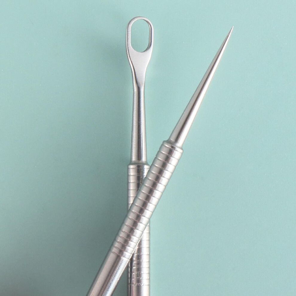 Blackhead Remover Tool with Ergonomic NonSlip Grip, DoubleSided Stainless Steel Pimple Popper