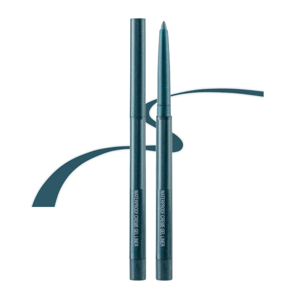 Green Retractable Dark Eyeliner Pencil Waterproof Smudge Proof Long Lasting Creamy Eye Makeup