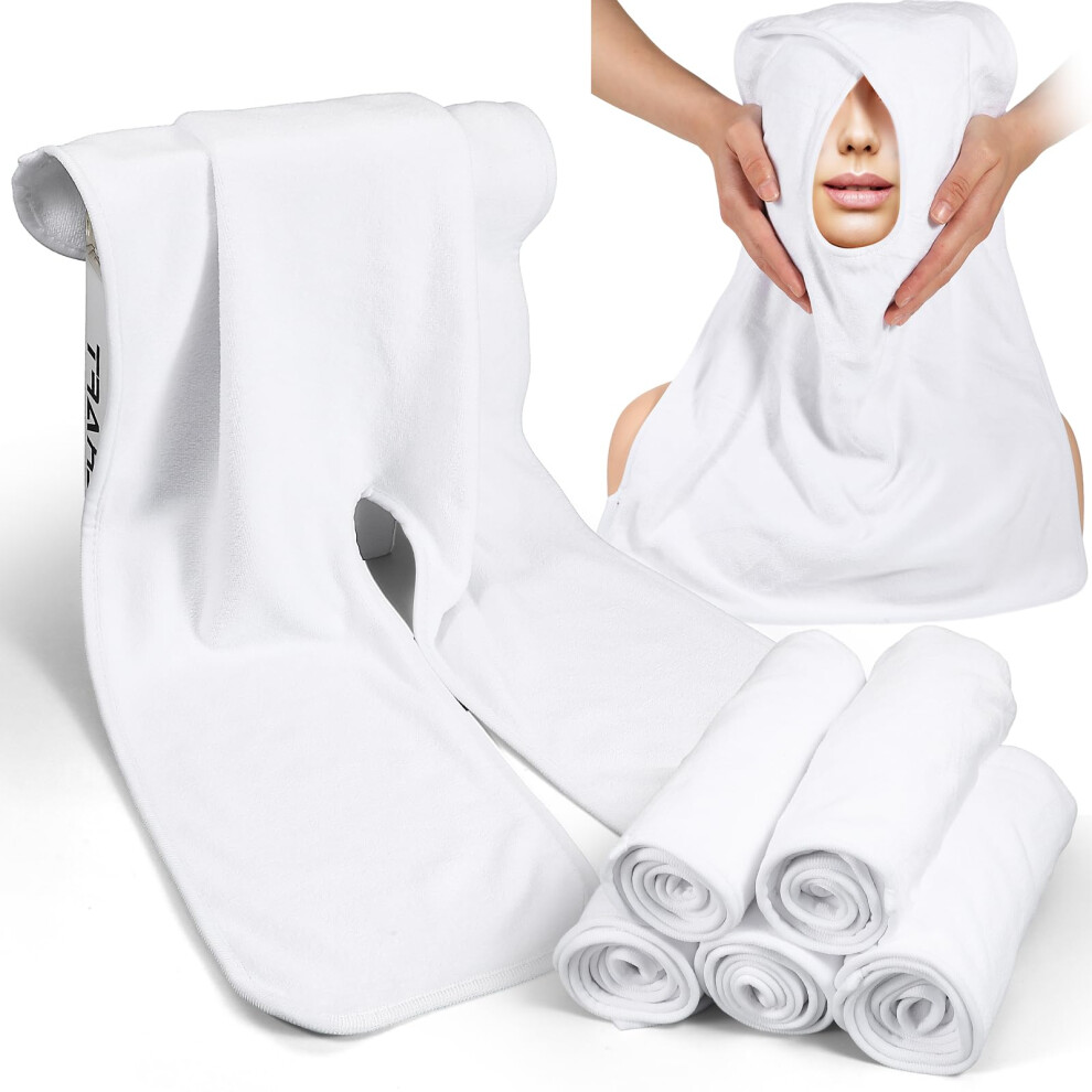 White 6 Pcs Facial Spa Towels Ultrasoft Microfiber For Estheticians Skincare Massage