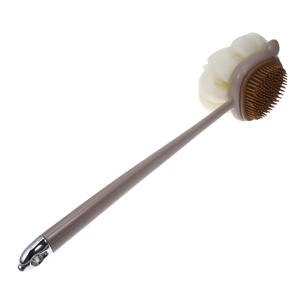 Long Handle Bath Brush DualSided Bristles Shower Body Scrubber for Back Exfoliating Cleaning